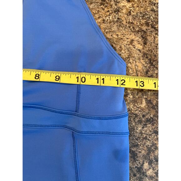 Lululemon Zippy Run Tank Top Porcelaine Blue Size 4 Zip Neckline Pockets - Picture 10 of 11